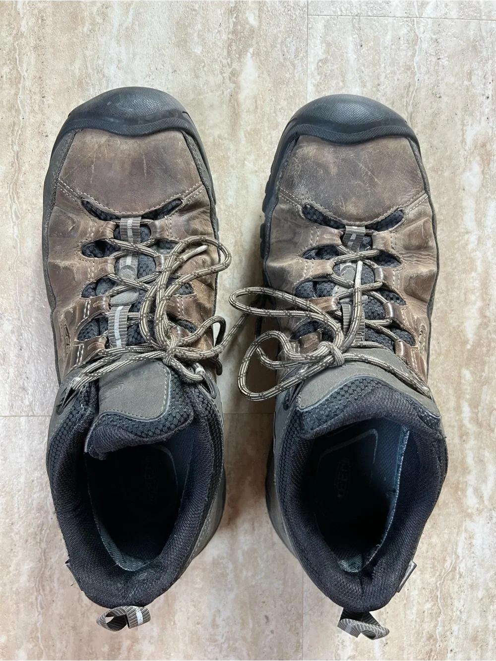 Keen Men's Targhee III Brown and Black Leather Hiking Boots 14